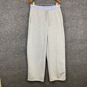 Roma Concept by Rosee Gray Wide Leg Sweatpants Striped Waistband Mens Medium